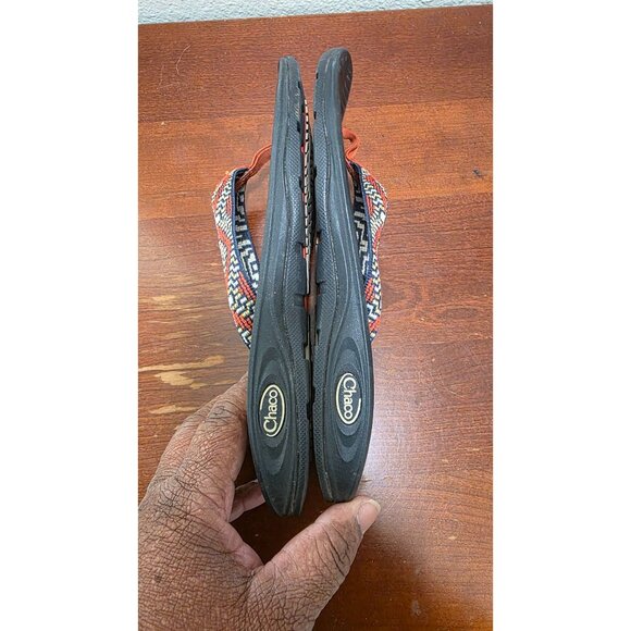 Chaco Women's Tribal Woven Knit Strap Thong Flip Flop Size 8 Black/Red - Picture 6 of 6